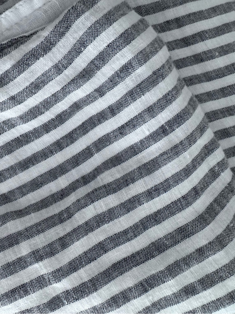 EUC Brooklinen King Linen Duvet Cover Striped Gray and White Bedding